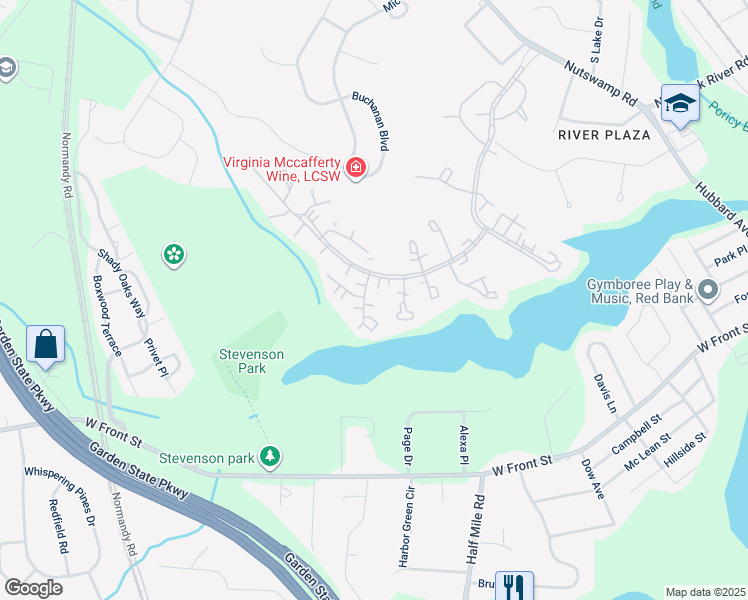 map of restaurants, bars, coffee shops, grocery stores, and more near 98 Friendship Ct in Red Bank