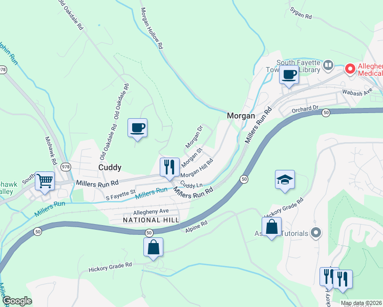 map of restaurants, bars, coffee shops, grocery stores, and more near 10 Morgan Street in Cuddy