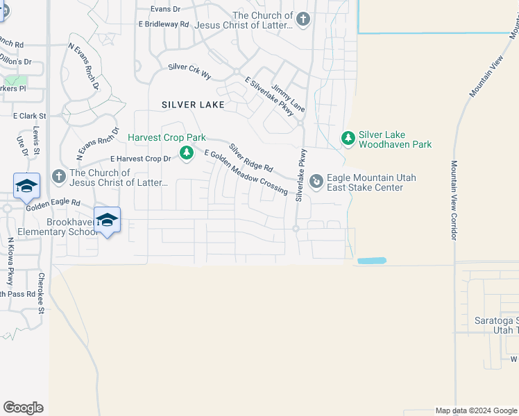 map of restaurants, bars, coffee shops, grocery stores, and more near 4877 East Hidden Steppe Bend in Eagle Mountain