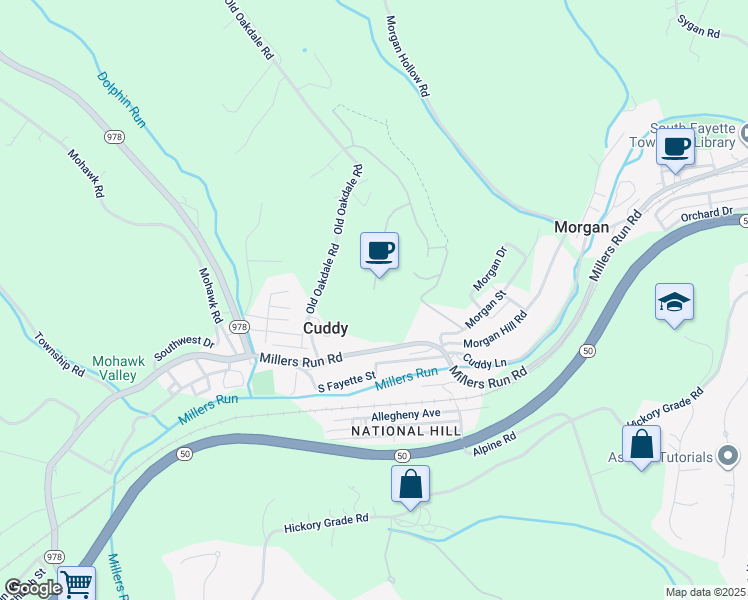 map of restaurants, bars, coffee shops, grocery stores, and more near 3040 Highpoint Drive in McDonald