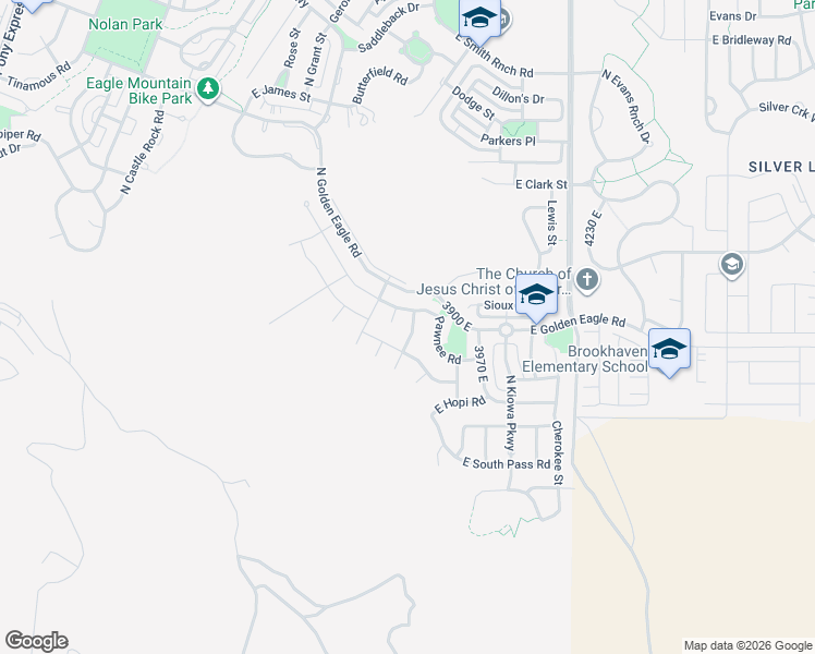 map of restaurants, bars, coffee shops, grocery stores, and more near 7179 North Golden Ridge Court in Eagle Mountain