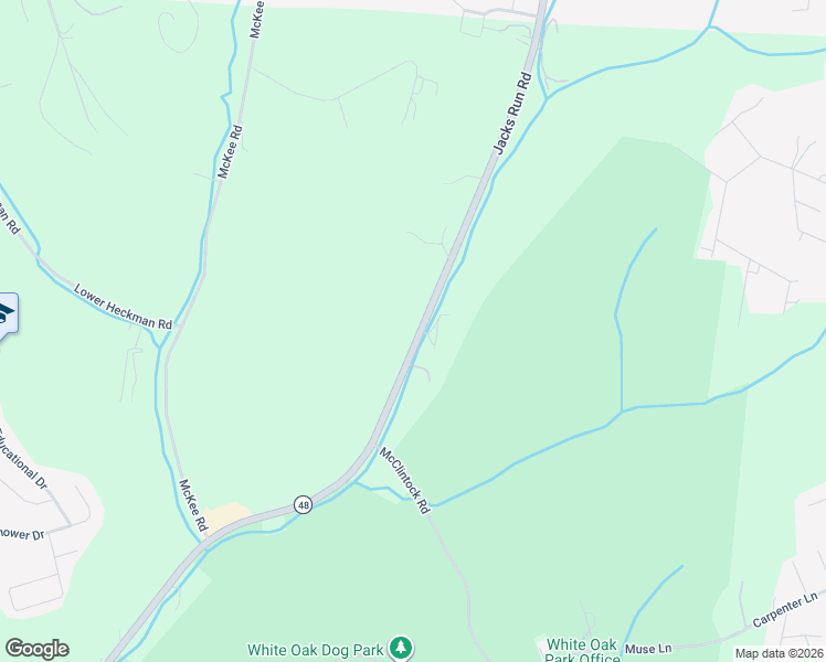 map of restaurants, bars, coffee shops, grocery stores, and more near 3157 Jacks Run Road in White Oak