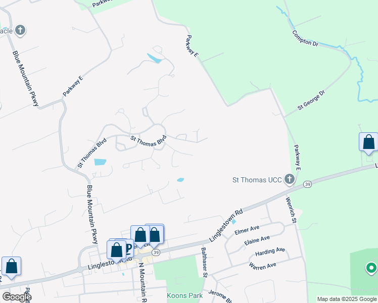 map of restaurants, bars, coffee shops, grocery stores, and more near 6112 Macarthur Drive in Harrisburg