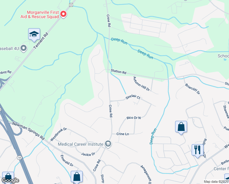 map of restaurants, bars, coffee shops, grocery stores, and more near 59 Crine Road in Marlboro