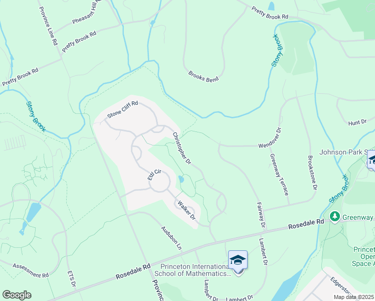 map of restaurants, bars, coffee shops, grocery stores, and more near 276 Christopher Drive in Princeton