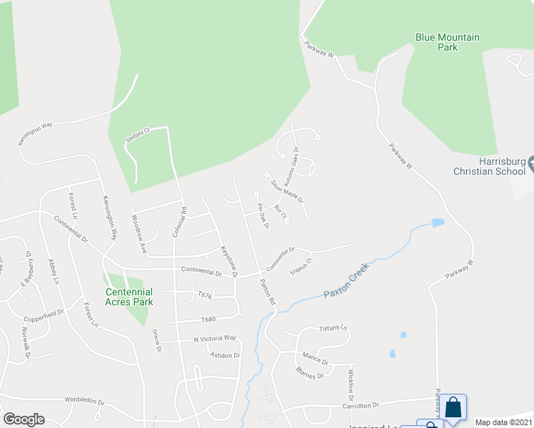 map of restaurants, bars, coffee shops, grocery stores, and more near 2729 Pin Oak Drive in Harrisburg
