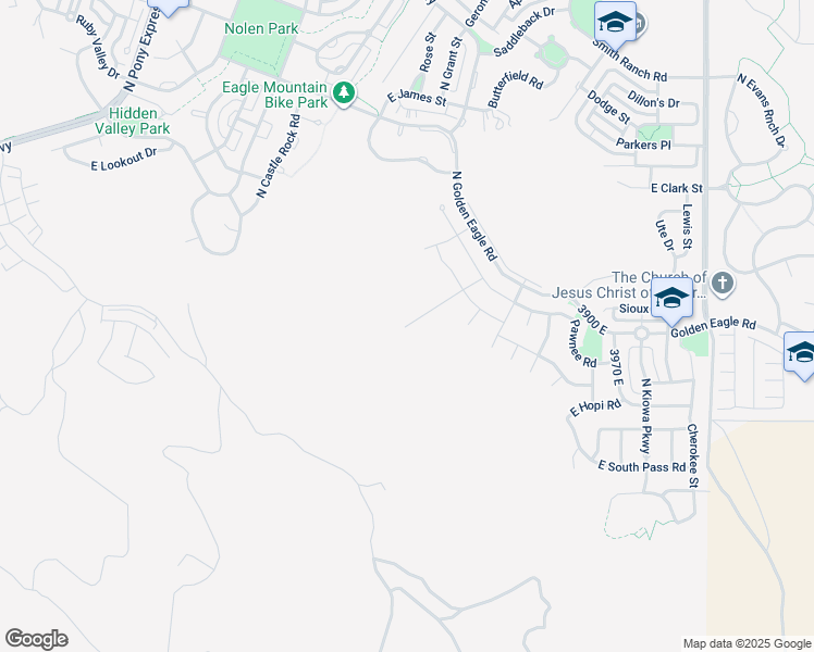 map of restaurants, bars, coffee shops, grocery stores, and more near 3537 East Owahee Street in Eagle Mountain