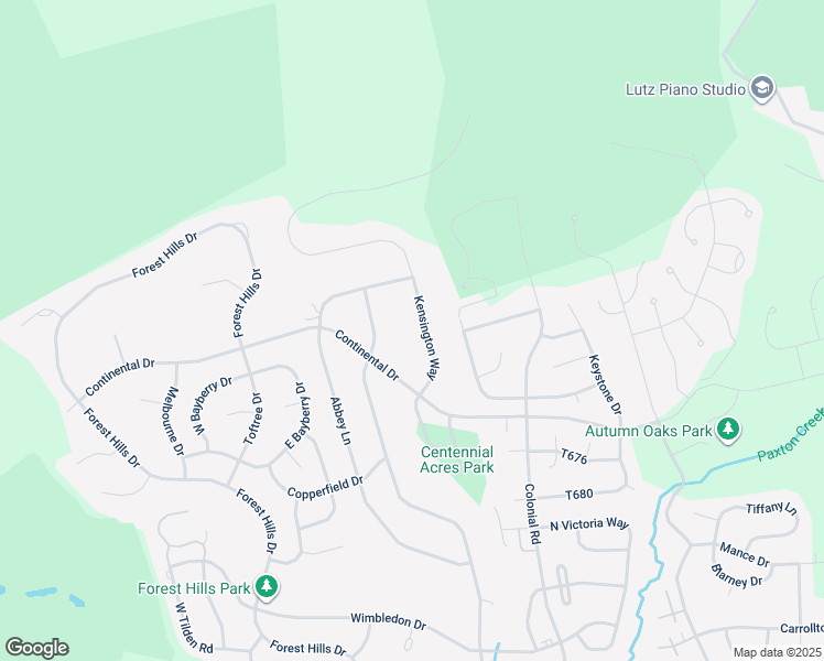 map of restaurants, bars, coffee shops, grocery stores, and more near 2410 Kensington Way in Harrisburg