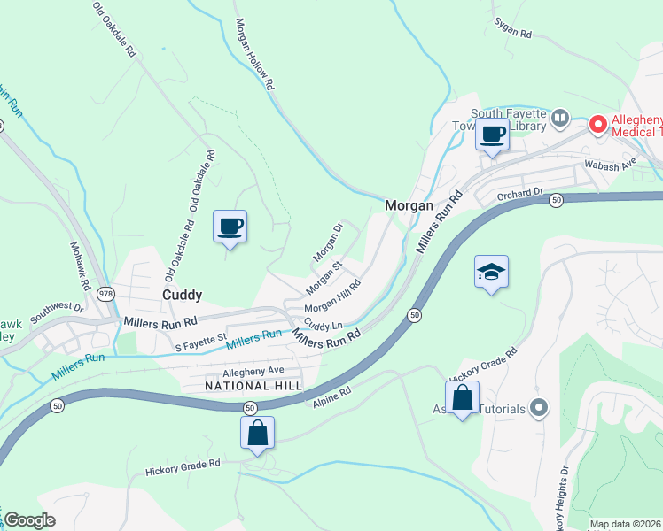 map of restaurants, bars, coffee shops, grocery stores, and more near 10 Morgan Street in Cuddy