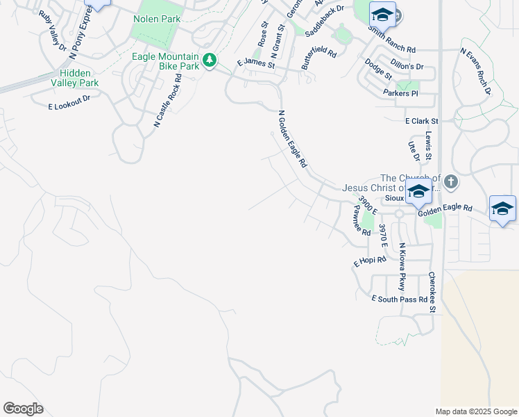 map of restaurants, bars, coffee shops, grocery stores, and more near 3548 East Owahee Street in Eagle Mountain
