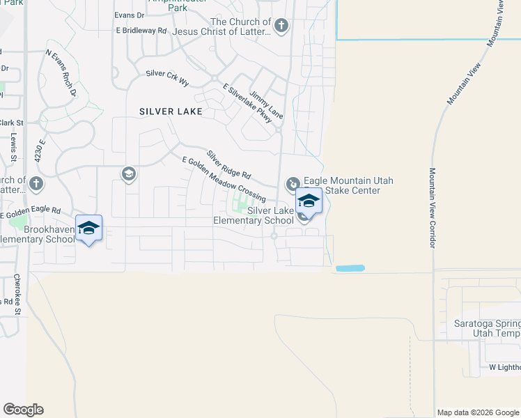 map of restaurants, bars, coffee shops, grocery stores, and more near 7166 North Brook Ridge in Eagle Mountain