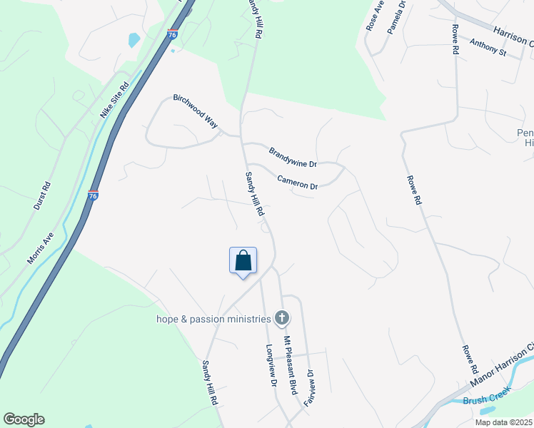 map of restaurants, bars, coffee shops, grocery stores, and more near 616 Sandy Hill Road in Irwin
