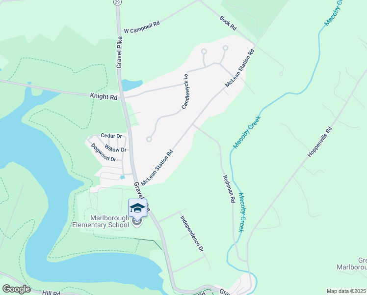 map of restaurants, bars, coffee shops, grocery stores, and more near 5060 McLean Station Road in Green Lane