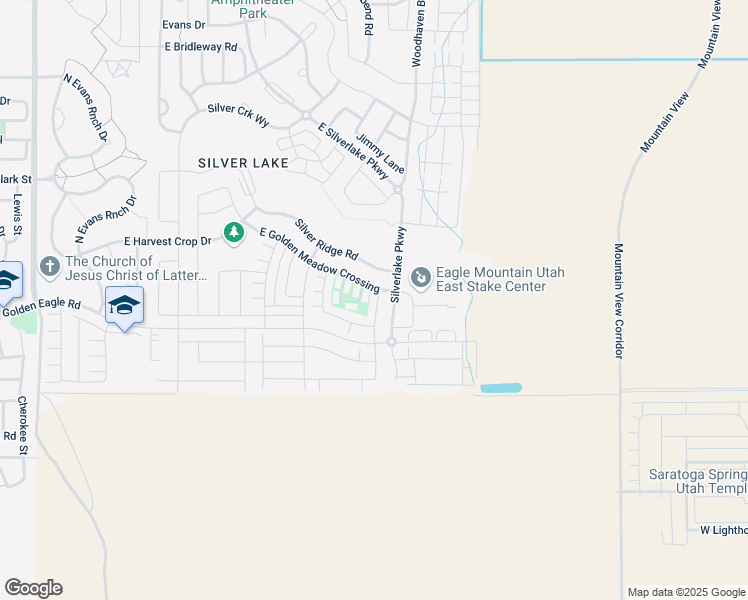 map of restaurants, bars, coffee shops, grocery stores, and more near 7166 North Brook Ridge in Eagle Mountain