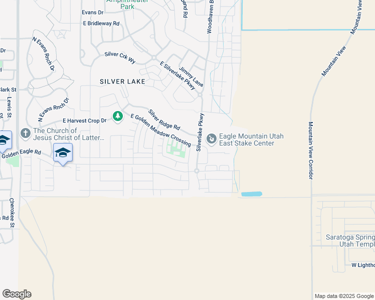 map of restaurants, bars, coffee shops, grocery stores, and more near 7166 North Brook Ridge in Eagle Mountain