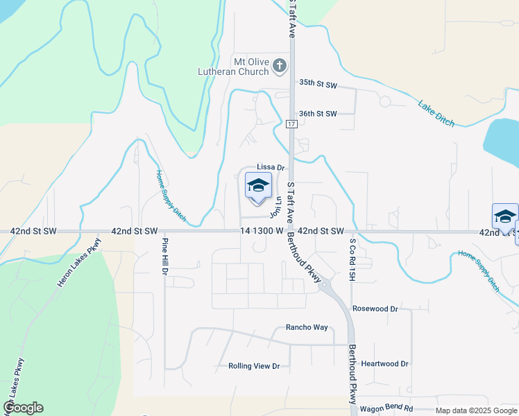 map of restaurants, bars, coffee shops, grocery stores, and more near 4129 Joni Lane in Loveland