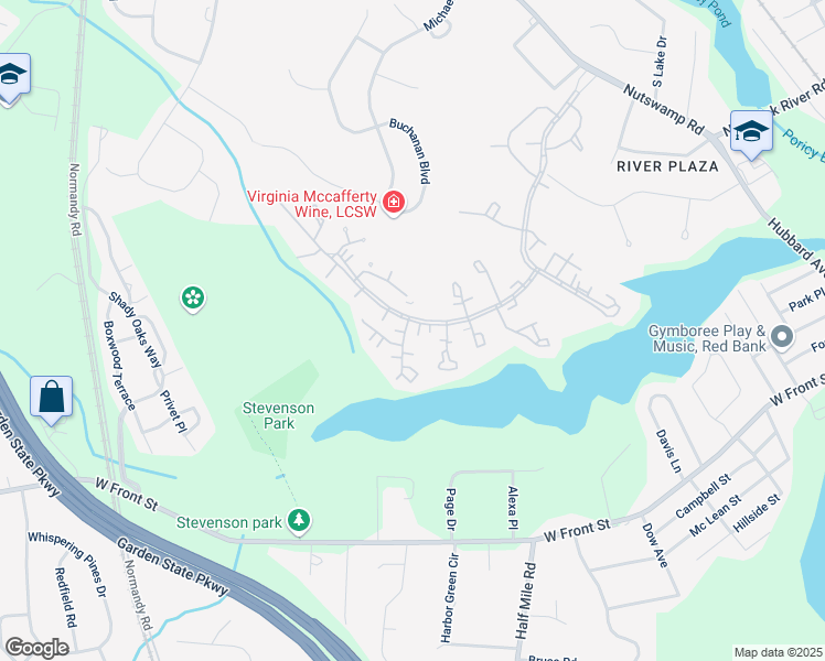 map of restaurants, bars, coffee shops, grocery stores, and more near 98 Friendship Court in Red Bank