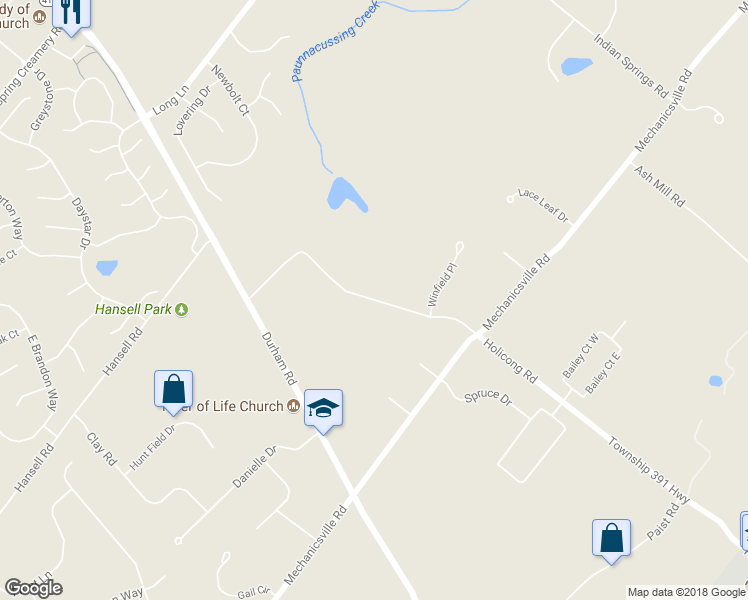map of restaurants, bars, coffee shops, grocery stores, and more near 3446 Holicong Road in Doylestown