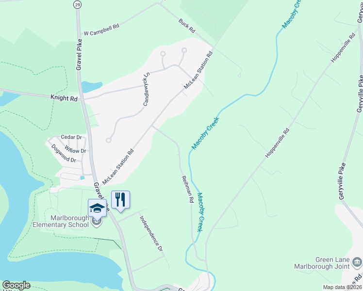 map of restaurants, bars, coffee shops, grocery stores, and more near 1034-1058 Reihman Road in Green Lane