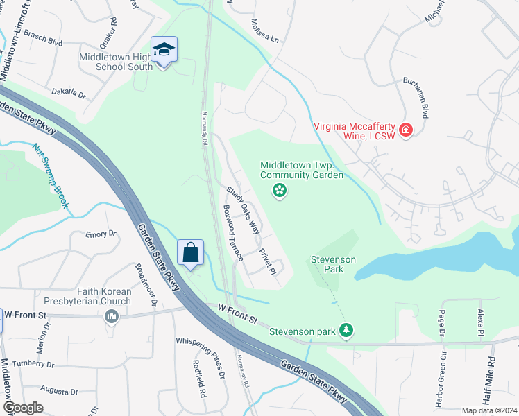 map of restaurants, bars, coffee shops, grocery stores, and more near 81 Honeysuckle Lane in Red Bank