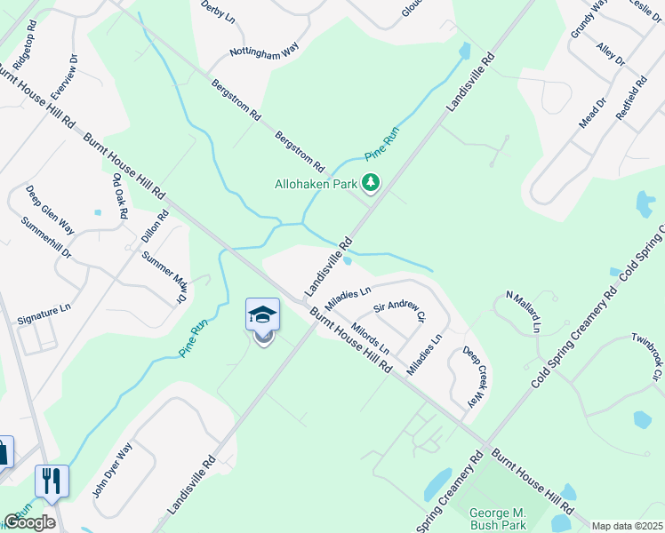 map of restaurants, bars, coffee shops, grocery stores, and more near 4563 Landisville Road in Doylestown