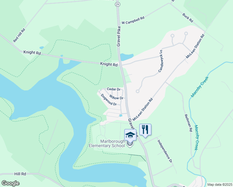map of restaurants, bars, coffee shops, grocery stores, and more near 411 Oak Drive in Green Lane