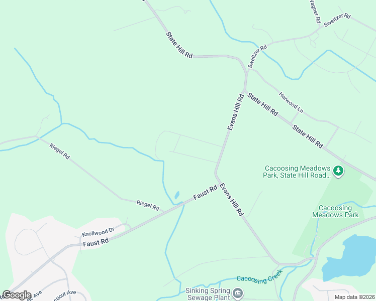 map of restaurants, bars, coffee shops, grocery stores, and more near 190 Evans Hill Road in Sinking Spring
