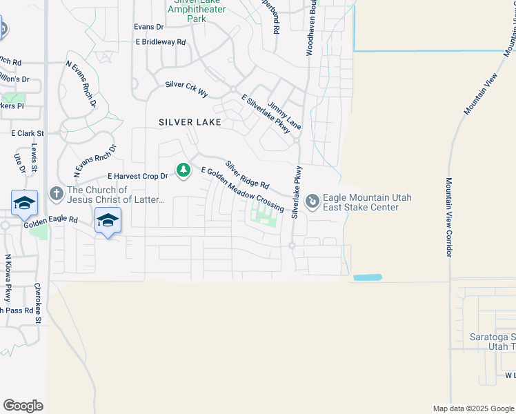 map of restaurants, bars, coffee shops, grocery stores, and more near 7217 North Clover Leaf Lane in Eagle Mountain