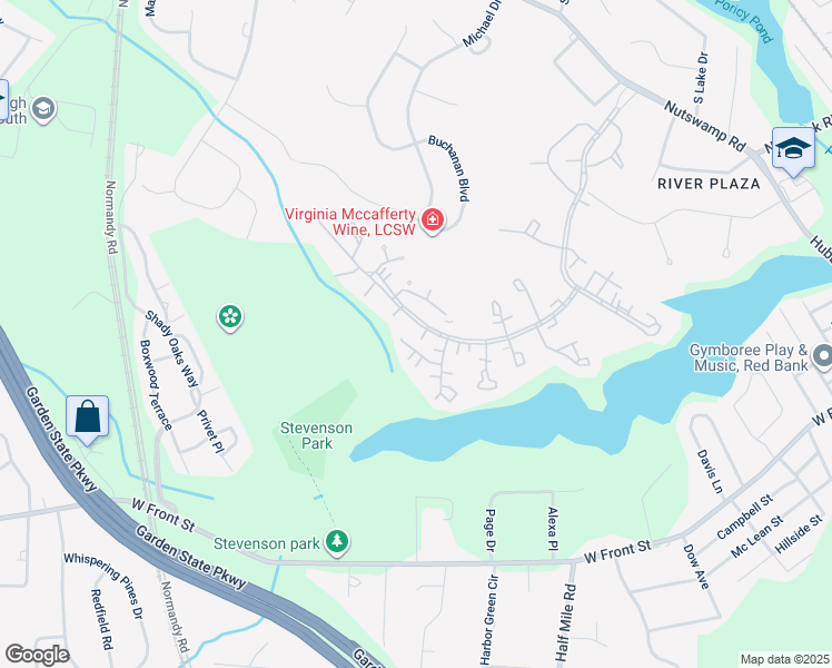map of restaurants, bars, coffee shops, grocery stores, and more near 6 Farmingdale Court in Red Bank