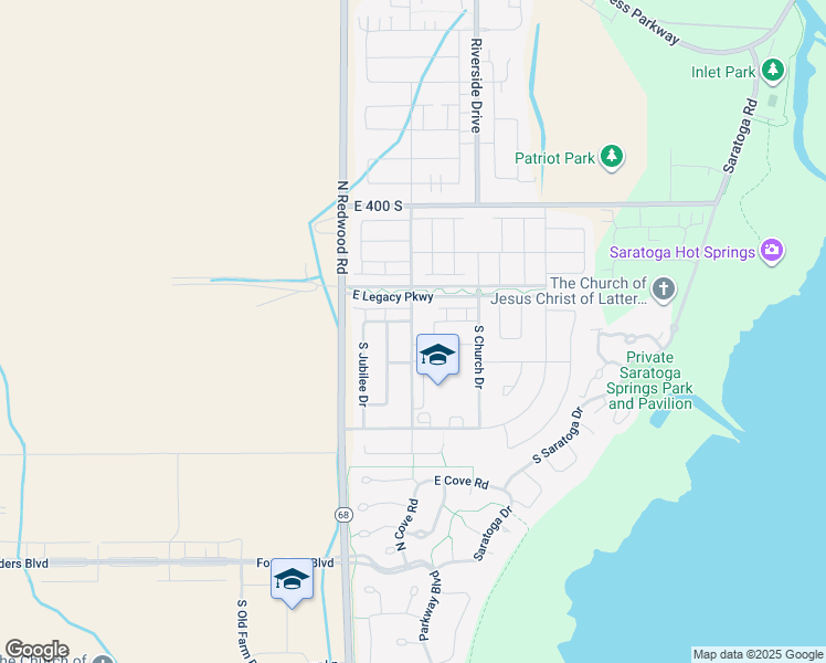 map of restaurants, bars, coffee shops, grocery stores, and more near 592 South Highpoint Drive in Saratoga Springs