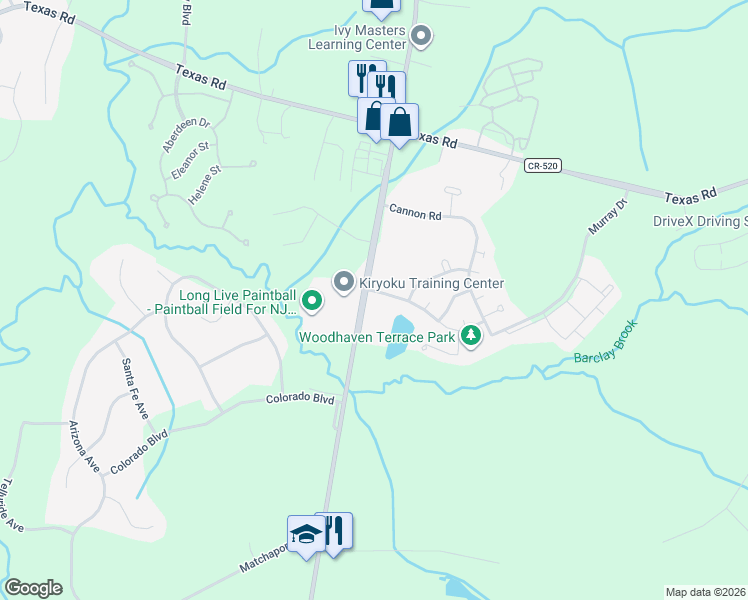 map of restaurants, bars, coffee shops, grocery stores, and more near in Old Bridge