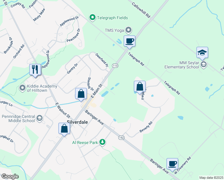 map of restaurants, bars, coffee shops, grocery stores, and more near in Silverdale