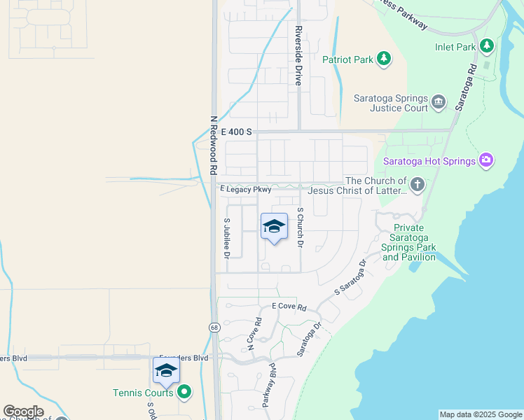 map of restaurants, bars, coffee shops, grocery stores, and more near 598 South Highpoint Drive in Saratoga Springs
