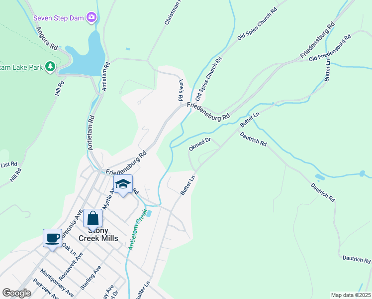 map of restaurants, bars, coffee shops, grocery stores, and more near 7 Okmed Drive in Reading