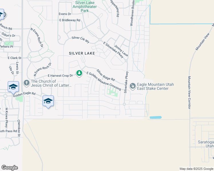 map of restaurants, bars, coffee shops, grocery stores, and more near 7268 North Hidden Steppe Bend in Eagle Mountain