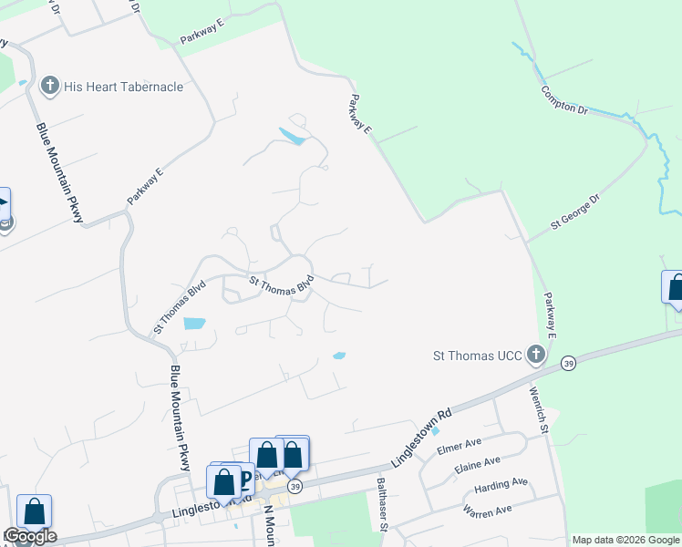 map of restaurants, bars, coffee shops, grocery stores, and more near Piccadilly Court in Harrisburg