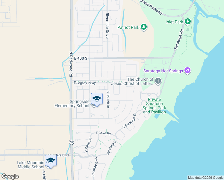 map of restaurants, bars, coffee shops, grocery stores, and more near 583 South Ravenwood Lane in Saratoga Springs