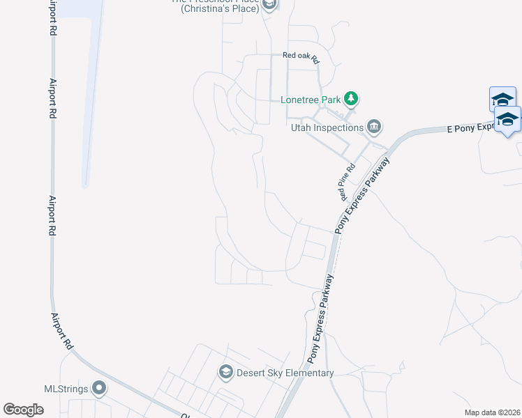 map of restaurants, bars, coffee shops, grocery stores, and more near 2019 East Harkers Way in Eagle Mountain