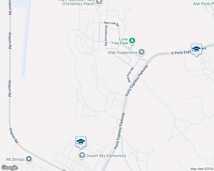 map of restaurants, bars, coffee shops, grocery stores, and more near 2019 East Harkers Way in Eagle Mountain