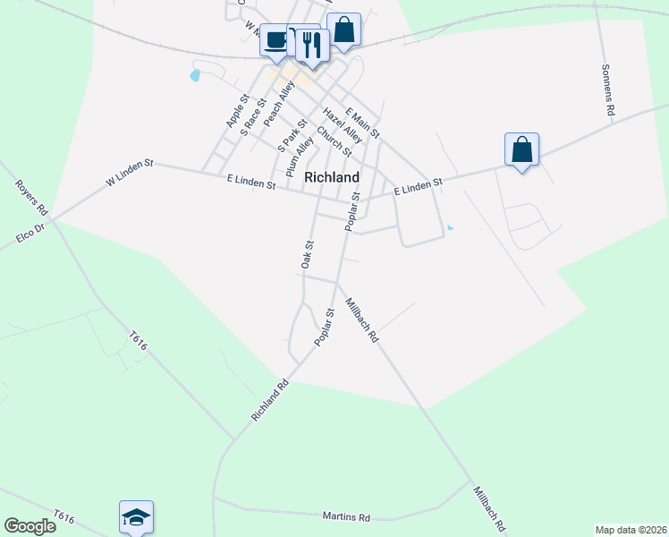 map of restaurants, bars, coffee shops, grocery stores, and more near 203 Millbach Road in Richland