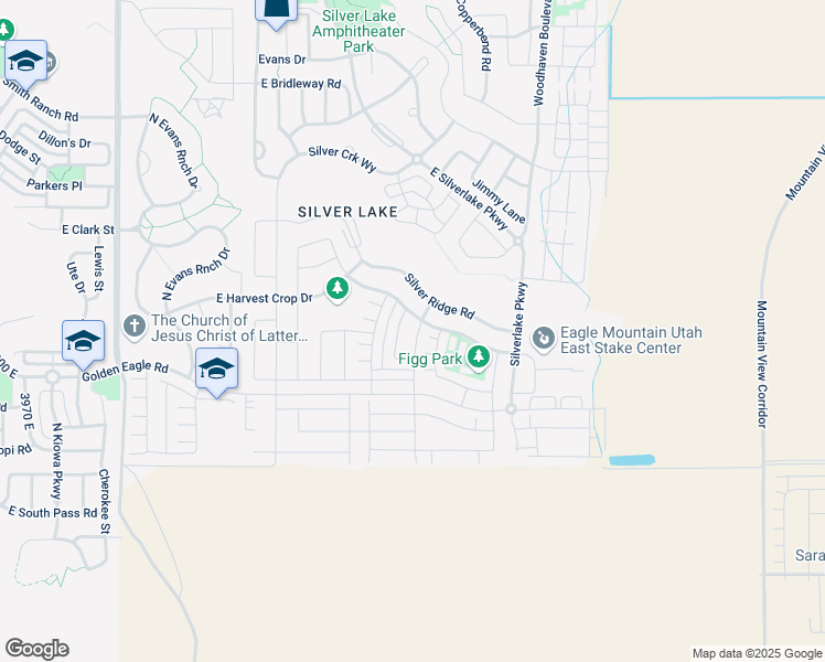 map of restaurants, bars, coffee shops, grocery stores, and more near 4823 East Golden Meadow Crossing in Eagle Mountain