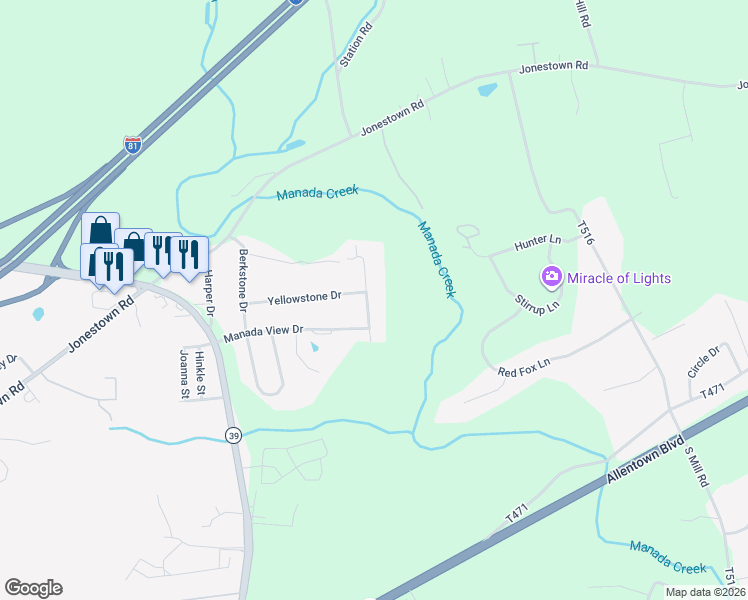 map of restaurants, bars, coffee shops, grocery stores, and more near 213 Berry Drive in Harrisburg