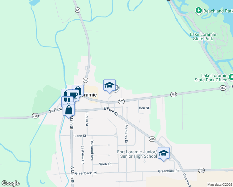 map of restaurants, bars, coffee shops, grocery stores, and more near 575 Greenback Road in Fort Loramie
