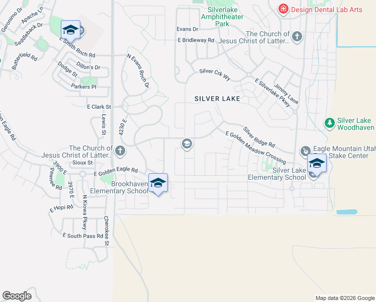 map of restaurants, bars, coffee shops, grocery stores, and more near 7274 Silver Creek Way in Eagle Mountain