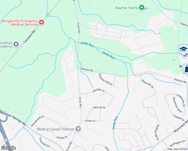 map of restaurants, bars, coffee shops, grocery stores, and more near 90 Station Road in Marlboro