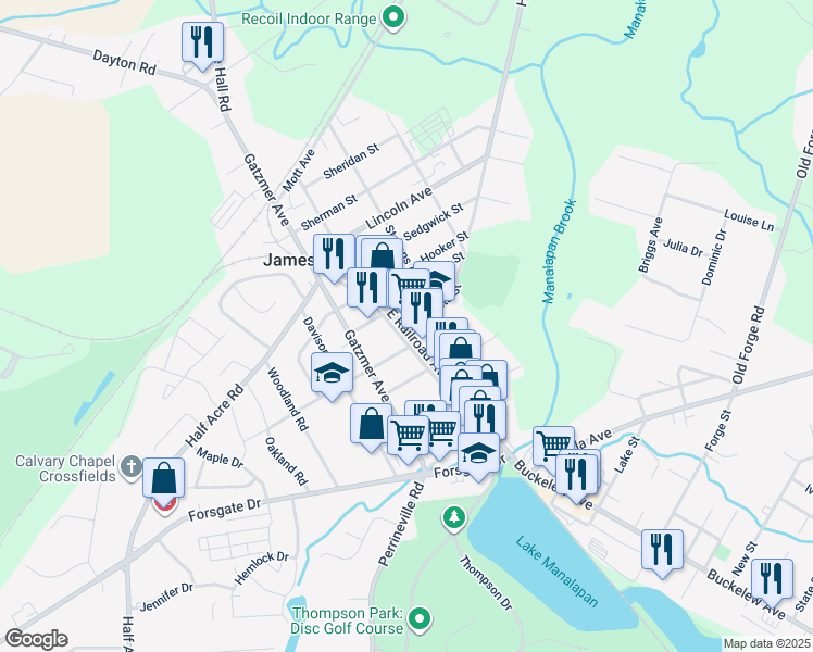 map of restaurants, bars, coffee shops, grocery stores, and more near 63 E Railroad Ave in Jamesburg