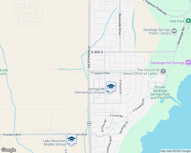 map of restaurants, bars, coffee shops, grocery stores, and more near 572 South Silvermoon Lane in Saratoga Springs
