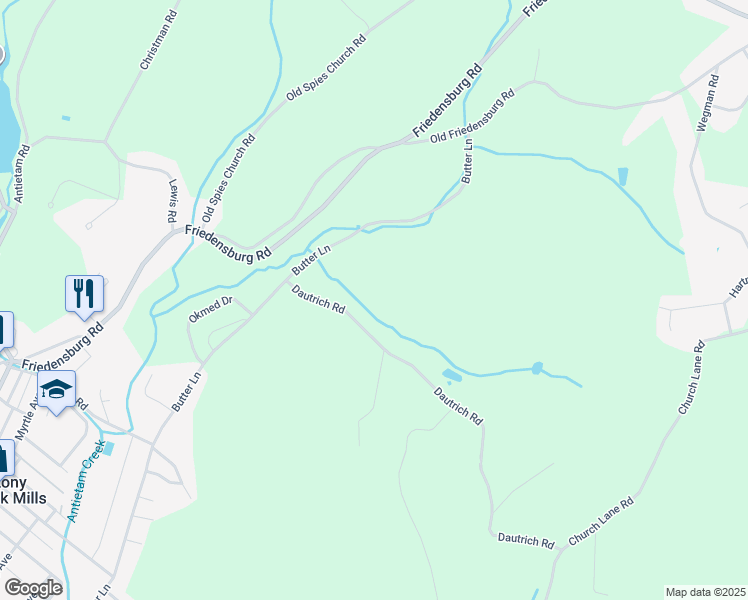 map of restaurants, bars, coffee shops, grocery stores, and more near 191 Dautrich Road in Reading