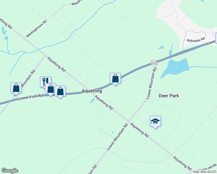 map of restaurants, bars, coffee shops, grocery stores, and more near 6250 Lower York Road in New Hope