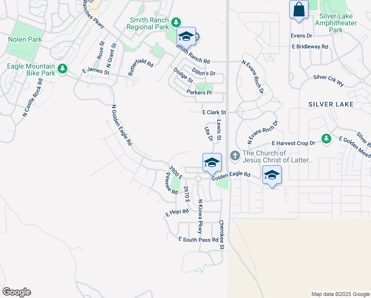 map of restaurants, bars, coffee shops, grocery stores, and more near 3973 Eagle Top Court in Eagle Mountain